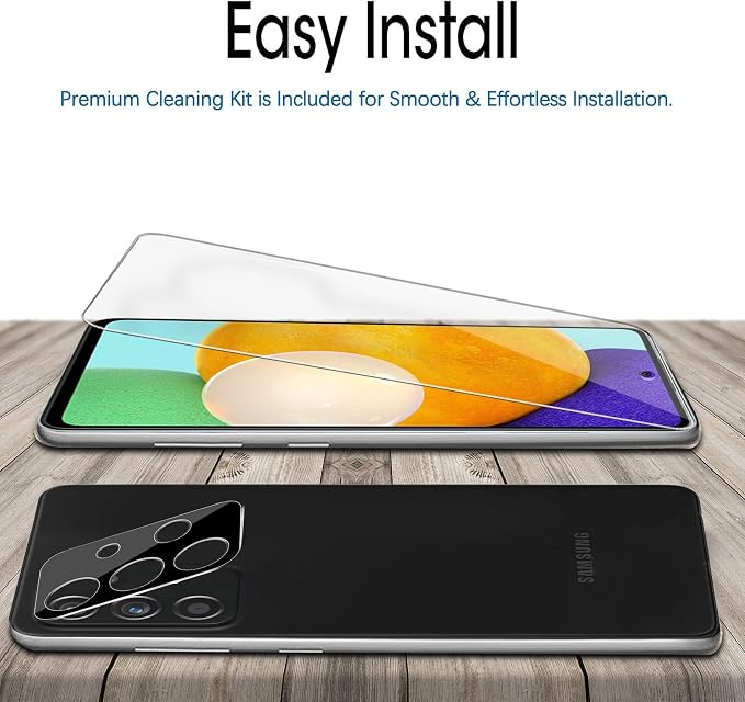 Ferilinso 3 Pack Screen Protector + 2 Pack Camera Lens Protector