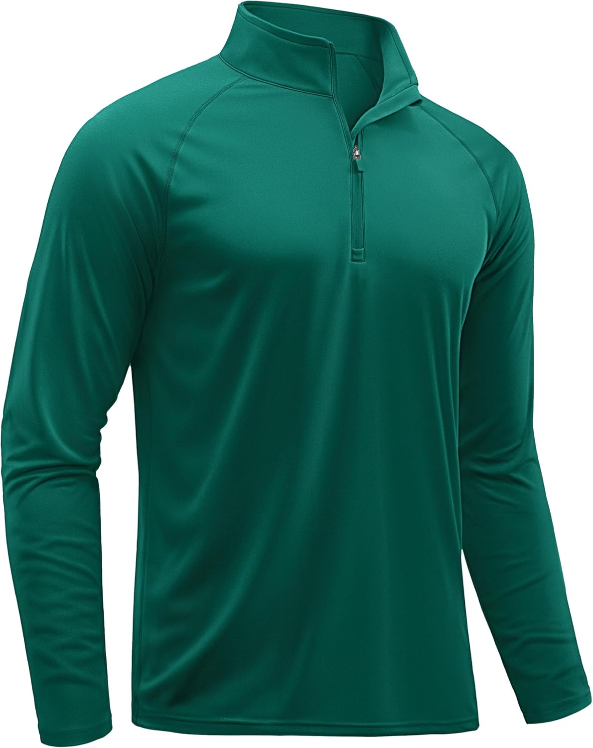 TACVASEN Men's Athletic Long Sleeve Shirts - UPF 50+ Sun Protection Pullover Zip | Outdoor Running T-Shirts