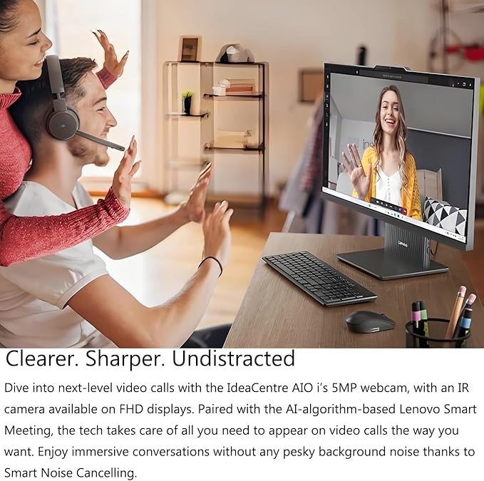 Lenovo IdeaCentre 27" All-in-One Desktop PC, Intel Core i7-13620H 10-Core 4.9GHz, 16GB DDR5 RAM, 512GB PCIe SSD, 5MP Webcam, Harman Audio, WiFi 6, Windows 11 Pro, Luna Grey AIO 27