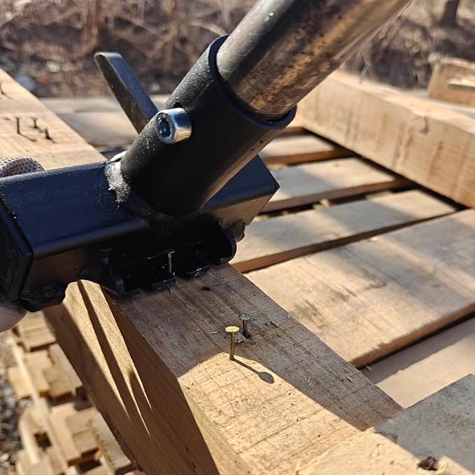 Pallet Buster with Nail Puller, Deck Wrecker Pry Bar, Heavy Duty Pallet Deck Board Removal Tool without Handle, Industrial Breaker Bar for Removing or Tearing Down Woods, Black