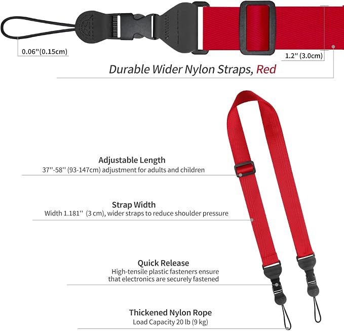 FIEIL Adjustable Shoulder Strap, Nylon Camera Strap, Comfortable Neck Strap