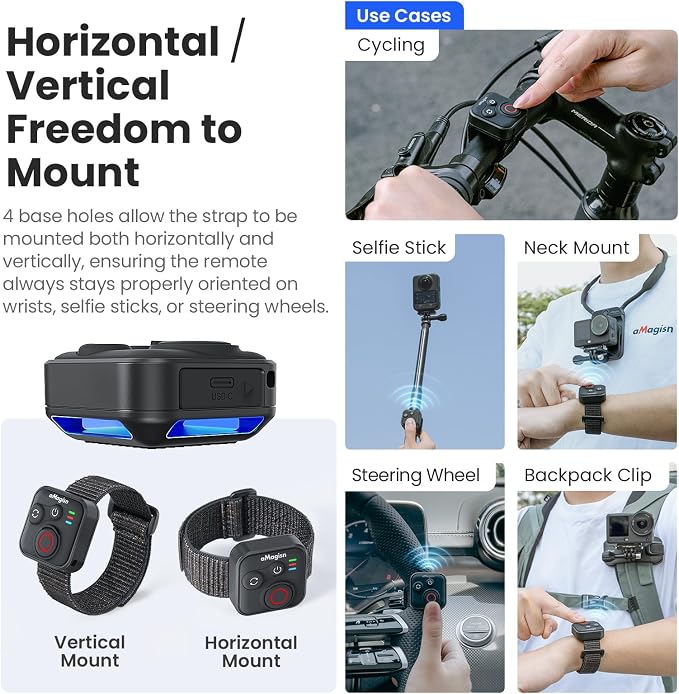 YDW Bluetooth Remote Control for DJI Osmo Action 6/Osmo Action 5 Pro/Action