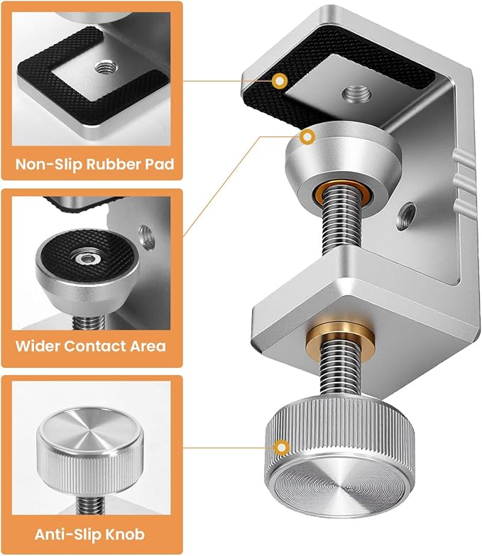 Heavy Duty C Clamp & Desk Clamp, Aluminum Alloy Table Mount
