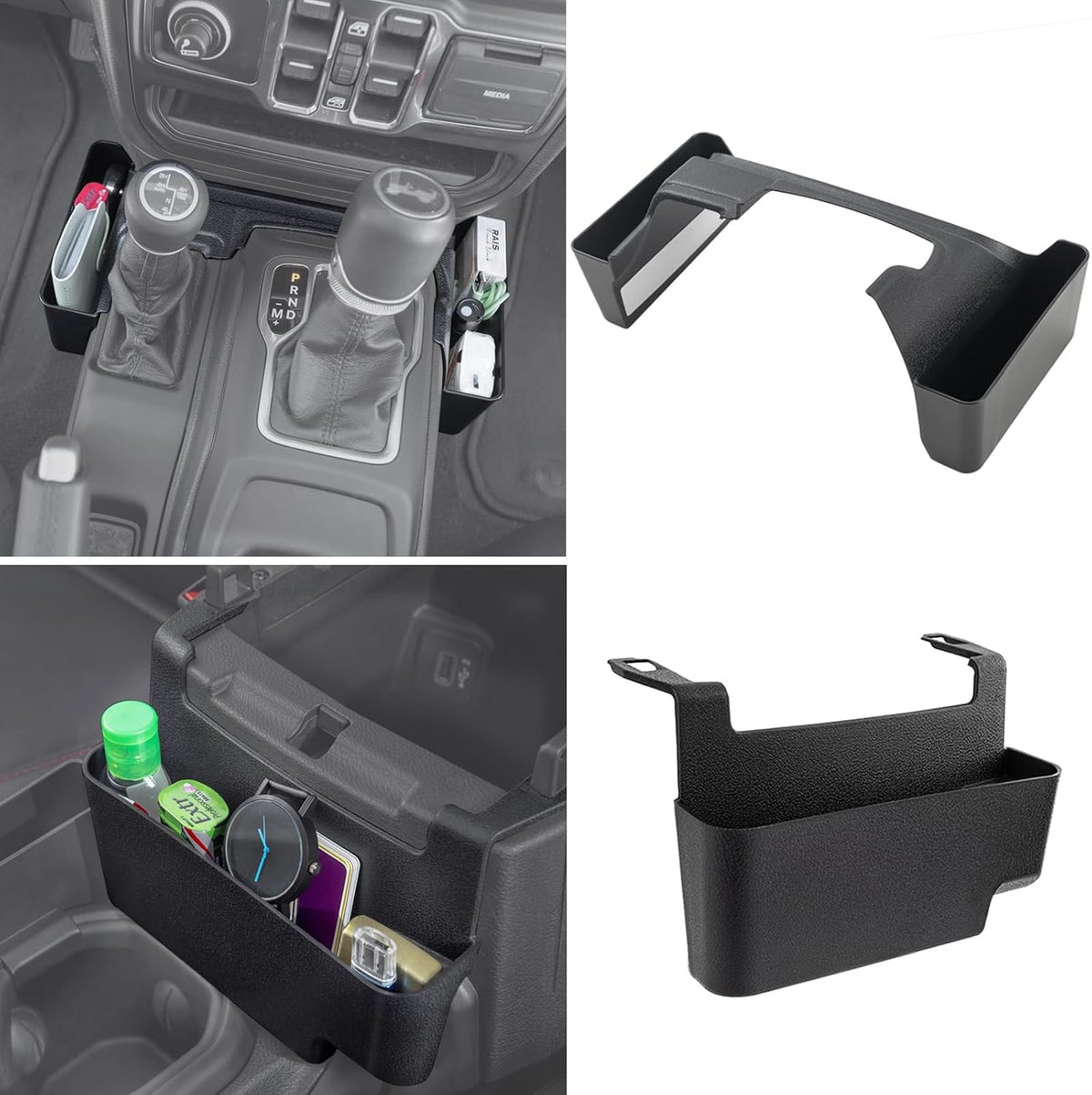 PIMCAR Center Console Organizer for Jeep Wrangler JL/JLU (2018-2026) & Gladiator JT (2020-2026) | Armrest Storage Tray | Interior Accessories (Not for JK/JKU) | Blue Liner Trim