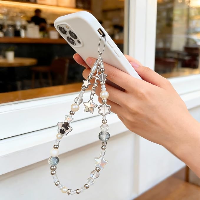 Cute Beaded Camera Wrist Strap for Phone, Digital Camera Charm Lanyard