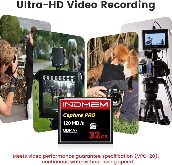 CF Card 32GB, CF Memory Card High Speed UDMA Camera Cards Designed