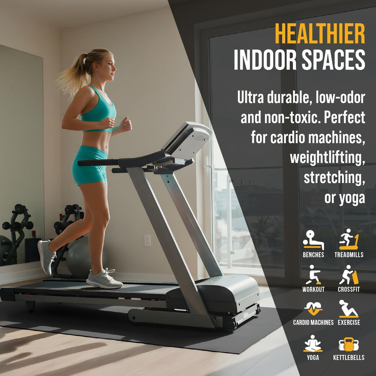 Rubber King Exercise Mat - Eco-Friendly Non-Slip Thick Rubber for Home Gym | Durable Indoor/Outdoor Use