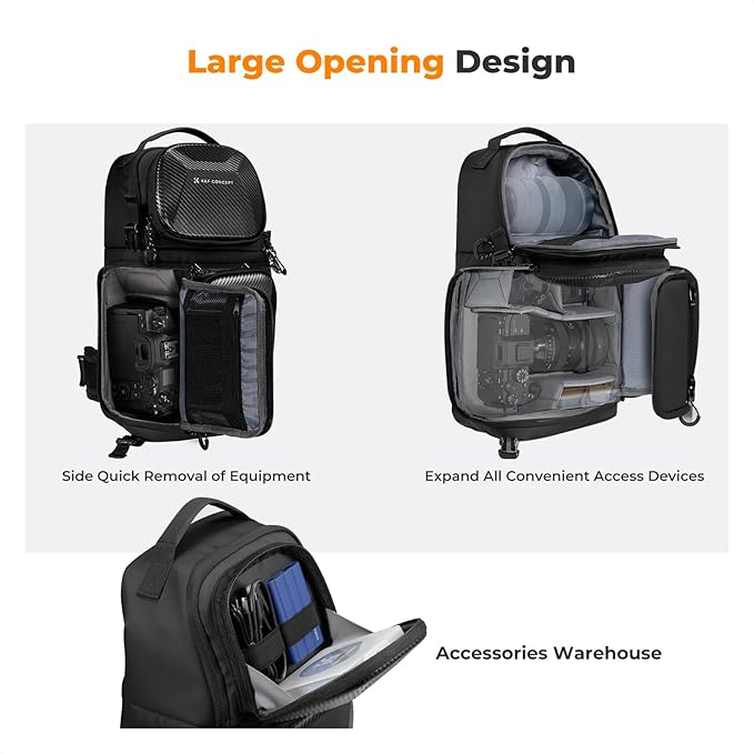K&F CONCEPT Camera Sling Bag Crossbody Bag Hardshell Camera Shoulder Backpack