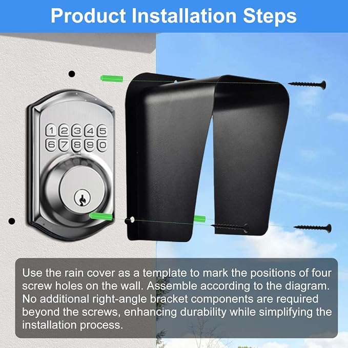Doorbell Rain Cover Black Metal Cold Rolled Steel Shell Protector