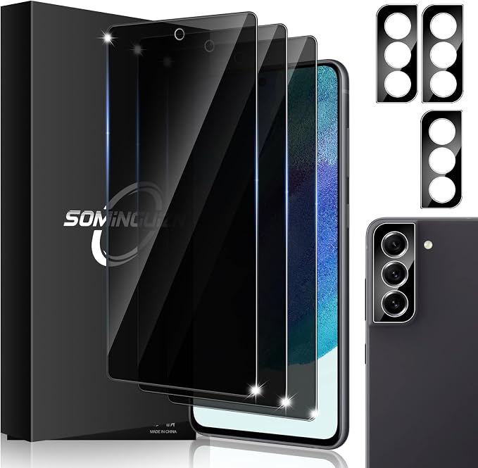 3+3 Pack for Samsung Galaxy S21 FE 5G Privacy Screen Protector & Phone Camera