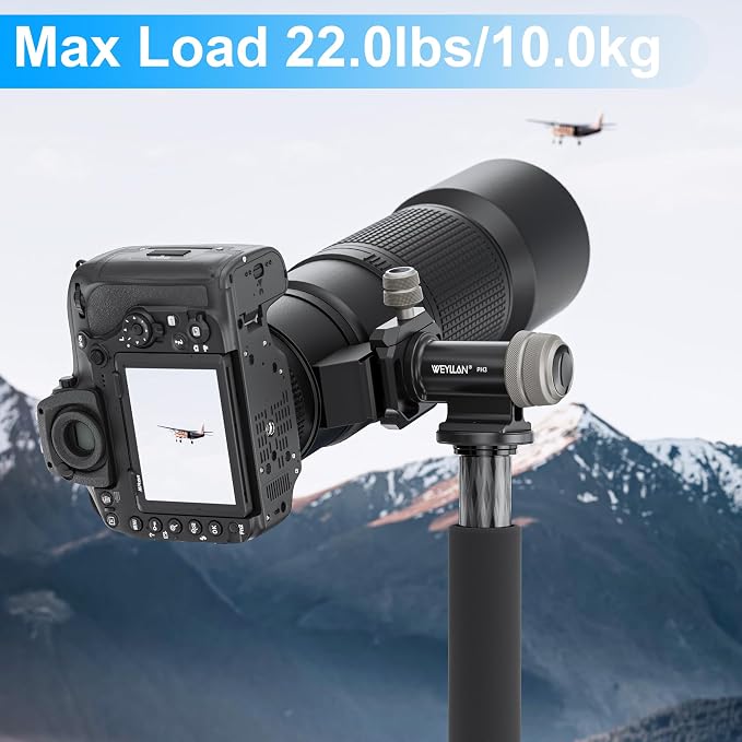 WEYLLAN PH3 MonoGimbal Head for Tripod Monopod, CNC All Metal Side Saddle