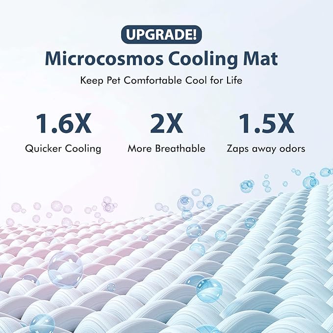 MICROCOSMOS Summer Cooling Mat & Sleeping Pad- Water Absorption Top, Materials Safe, Easy Carry, EZ Clean. Keep Cooling for Pets, Kids and Adults.(Drak Grey, 24" x18")