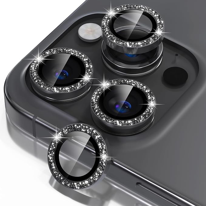 Misea Compatible for iPhone 16 Pro/iPhone 16 Pro Max Camera Lens Protector Bling