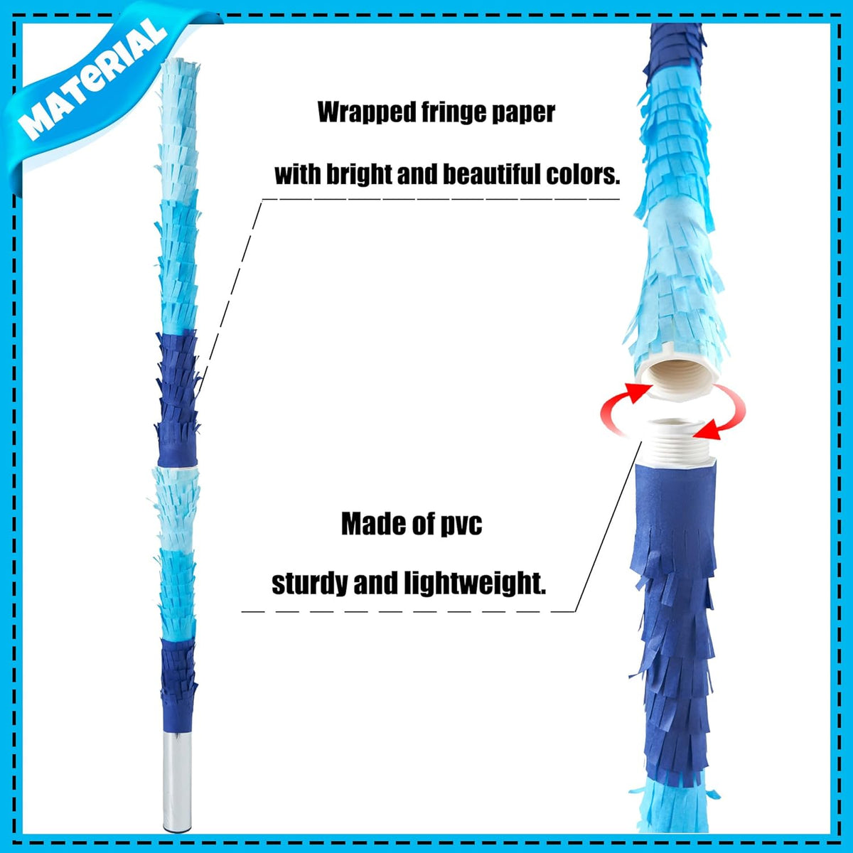 PCFING 30 Inch Piñata Stick Kit - Durable Blue Design for Boys, Girls & Adults | Perfect for Any Party