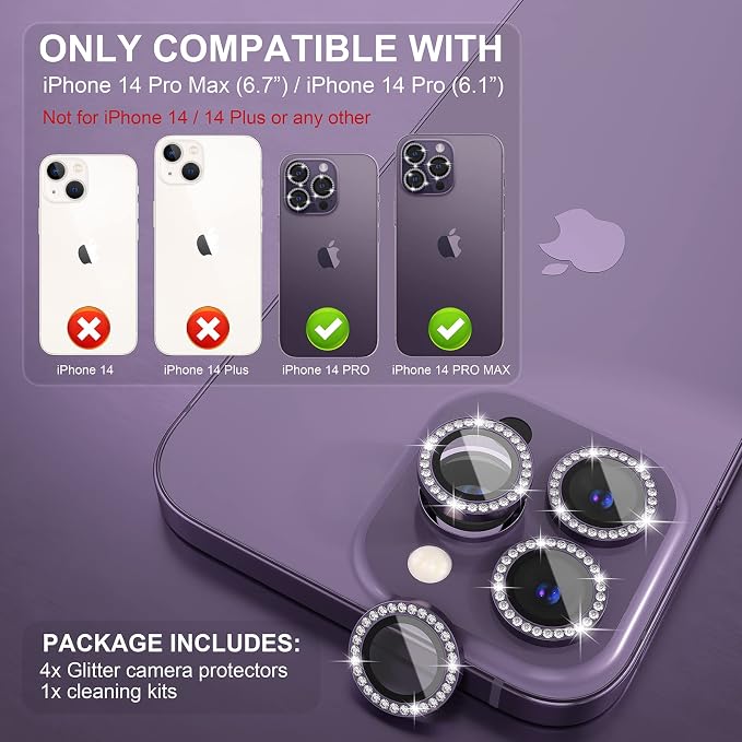 Choiche Compatible for iPhone 14 Pro/iPhone 14 Pro Max Camera Lens Protector