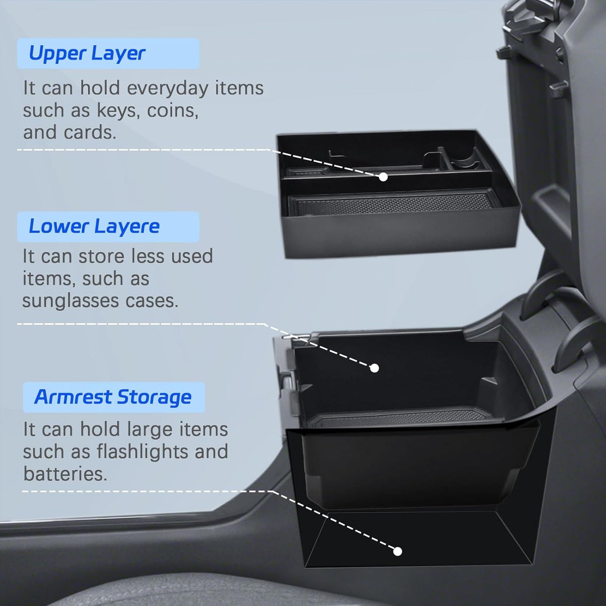 Dual Layer Center Console Organizer Tray for 2025 2026 Kia K4 Accessories