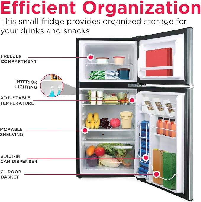 Frigidaire EFR451 Refrigerator with Top Freezer - 2 Door Fridge with 4.6 Cu Ft, Platinum Series, Stainless Steel