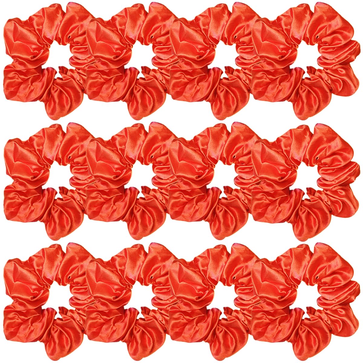 Sufermoe 12 Pcs Satin Silk Hair Scrunchies, Orange (4.5 Inch) Soft Hair Ties For Women And Girls, Hair Accessories For Different