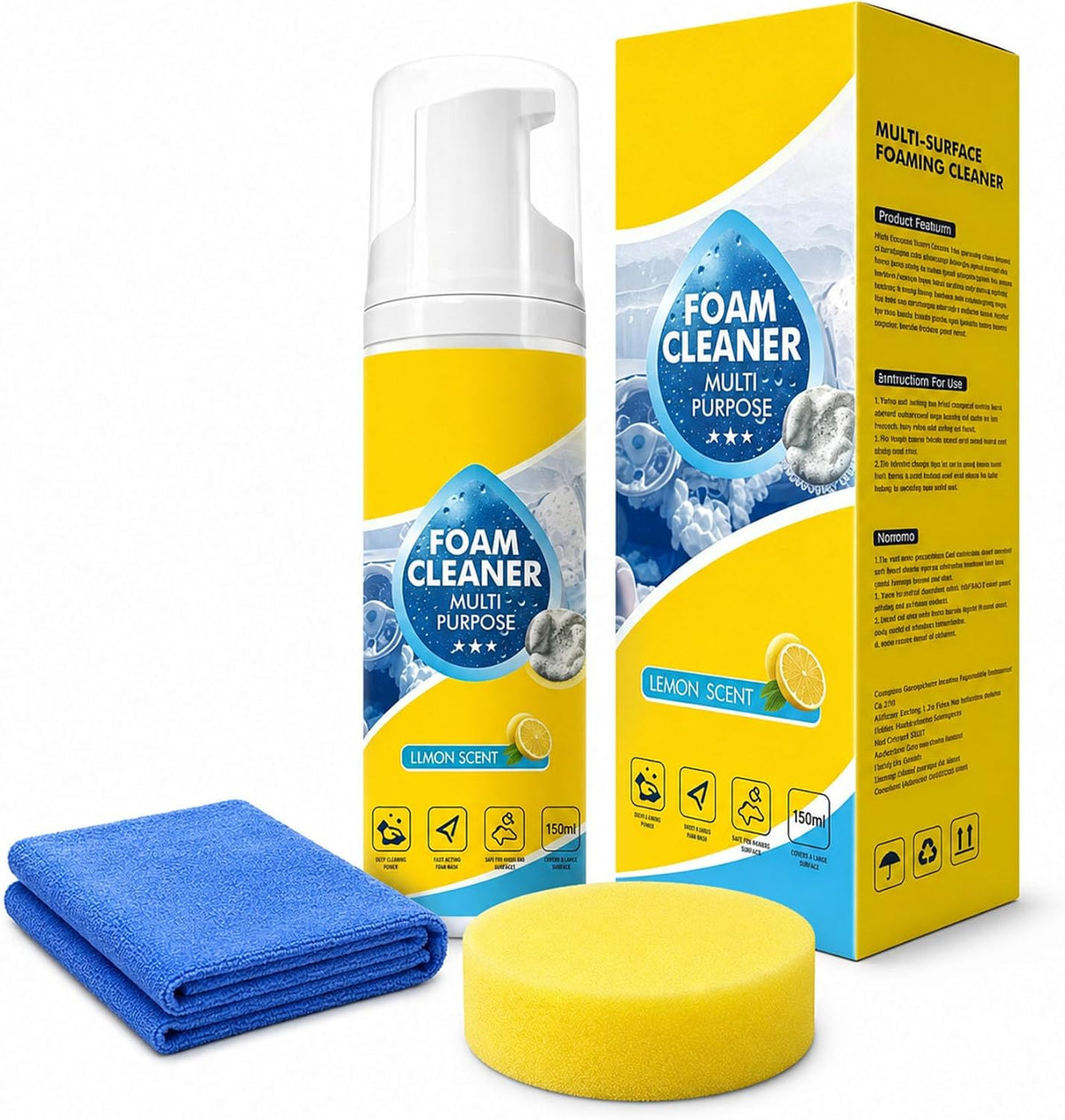 Lanenow Foam Cleaner All Purpose, Deep Cleaning Foam Cleaner for Car Interior, Dashboard, Seats, Kitchen, Bathroom Tile and Home Surfaces (1pcs)