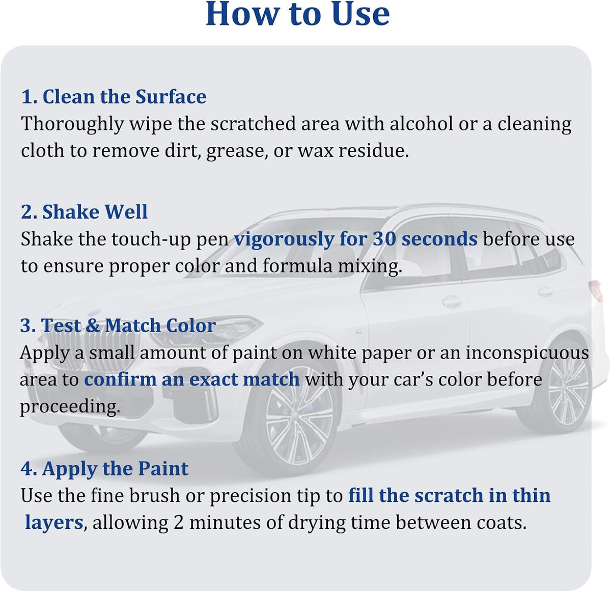 for Chevy Silver Ice Metallic (GAN/WA636R) Car Touch-Up Paint, Compatible with Chevrolet-GMC Car Paint Scratch Repair Kit, Quick & Easy Solution to Repair