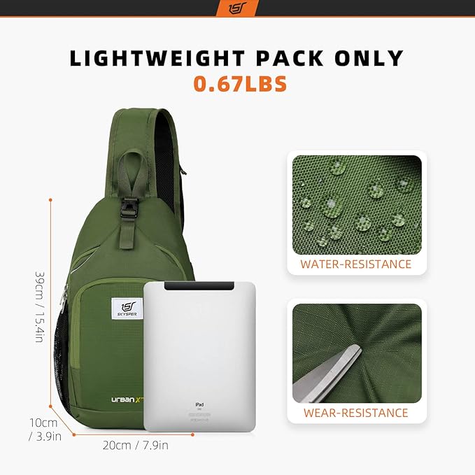 SKYSPER Sling Bag RFID Crossbody Sling Backpack Cross Body Shoulder Bag Travel