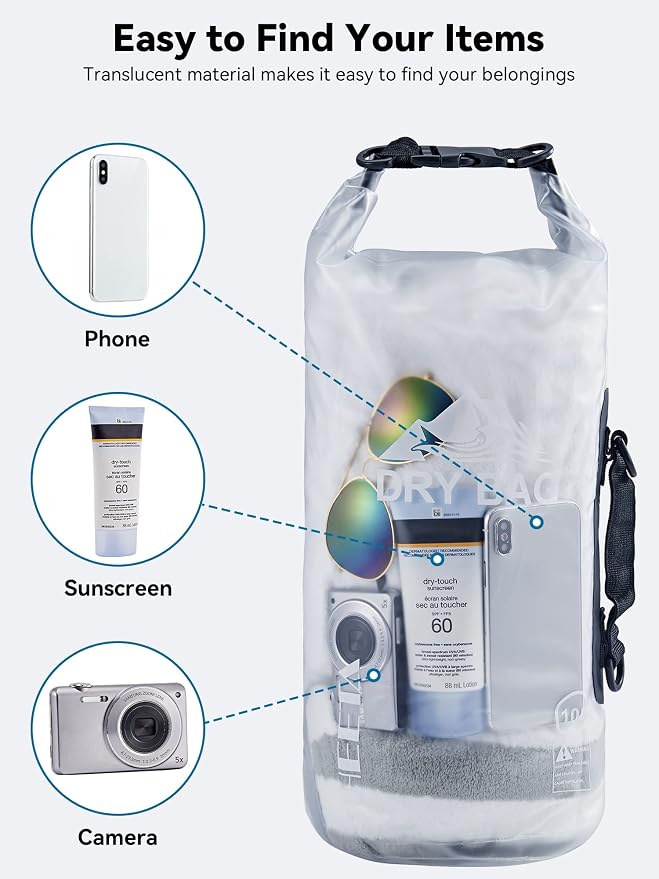 HEETA Dry Bag Waterproof for Women Men, 5L/10L/20L/30L/40L Roll Top Lightweight