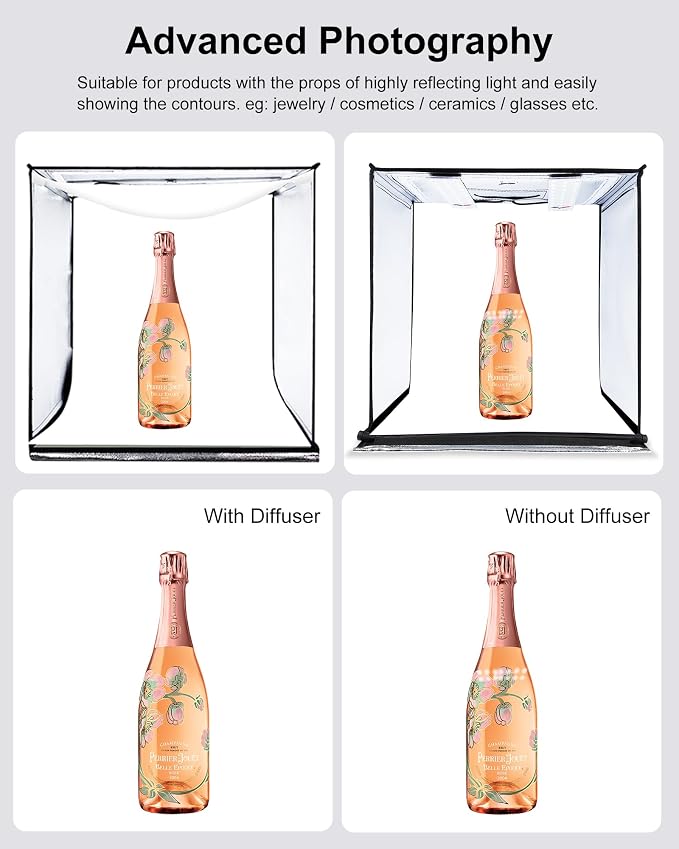 PULUZ Light Box Photography, 24x24 inch Large Photo Light Box