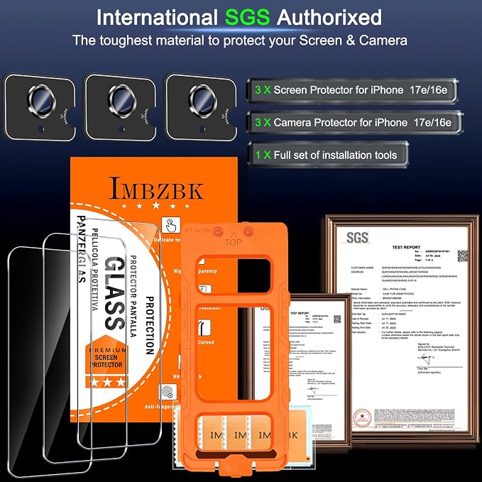 IMBZBK 3 Pack Screen Protector for iPhone 17e / iPhone 16e Accessories