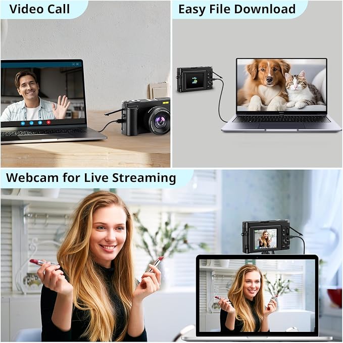 Duluvulu 4K Digital Camera for Photography Autofocus, 2026 Latest 48MP Vlogging