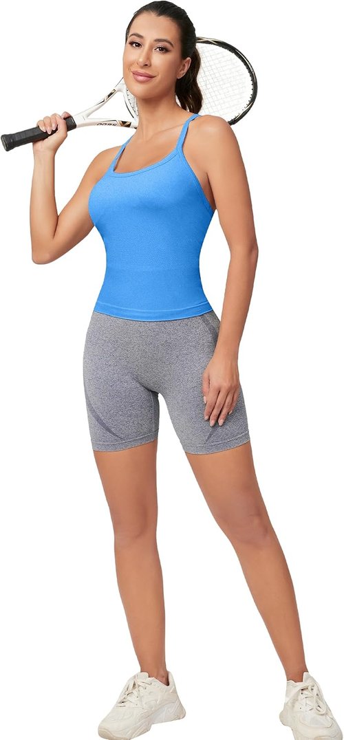 MathCat Workout Tank Tops - Sleeveless Gym Tops with Built-In Bra for Yoga & Fitness | Athletic Wear