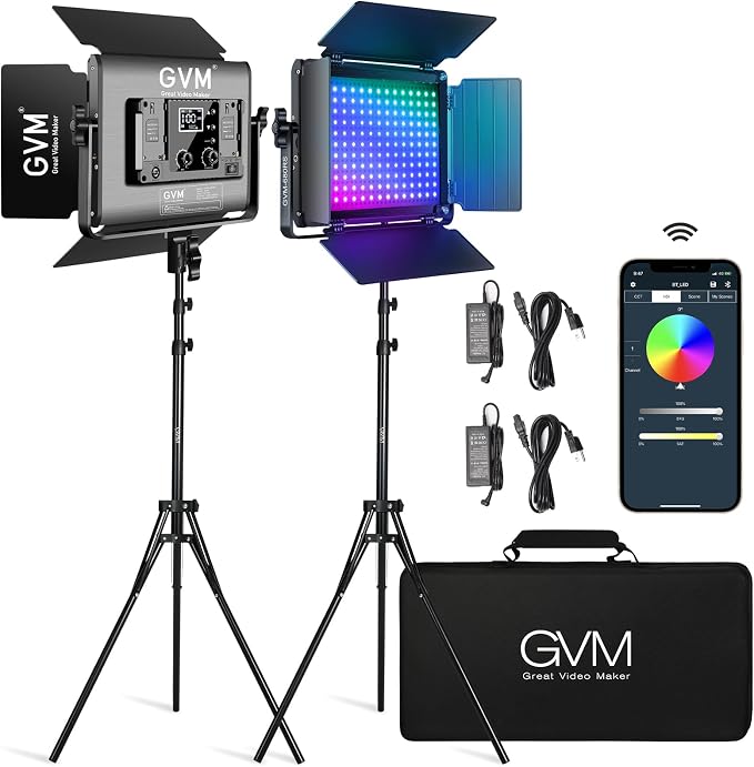 GVM RGB LED Video Light with Lighting Kits, 680RS 50W Led Panel Light with