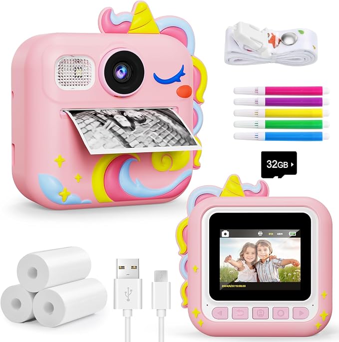 KOKODI Kids Camera Instant Print, Toddler Cameras Christmas Birthday Gifts