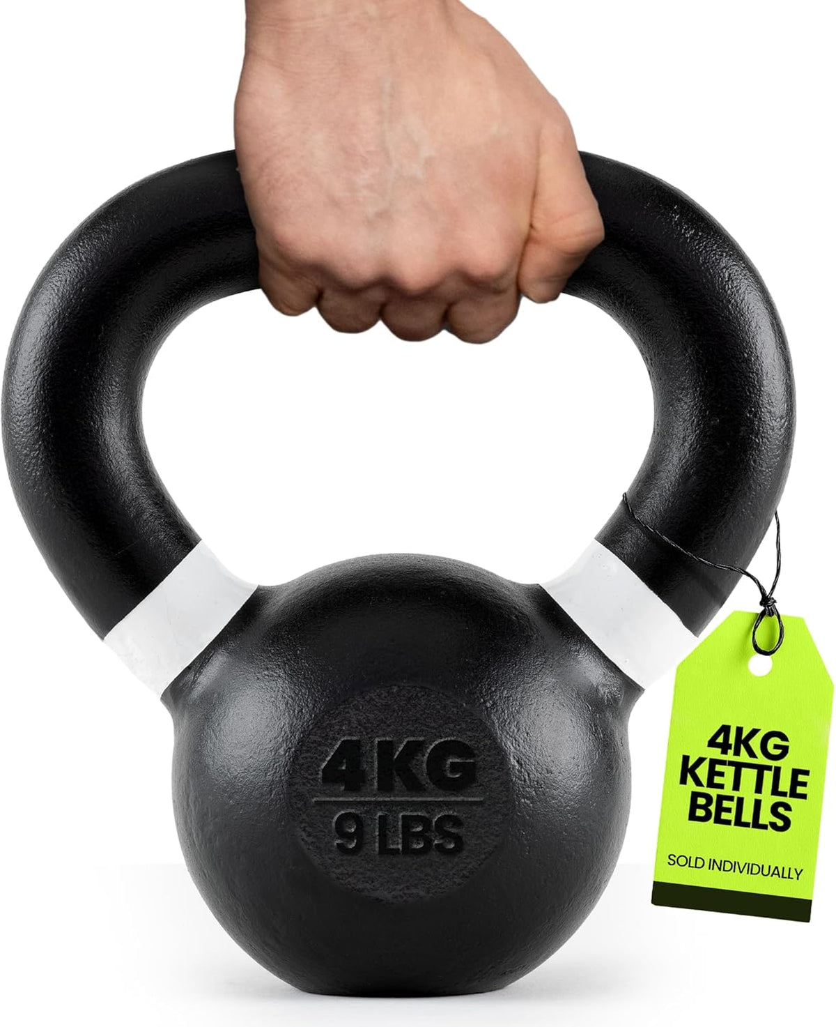 Rage Fitness Cast Iron Kettlebell - Powder Coated with Wide Handle for Strength & Endurance Workouts