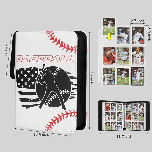 Baseball Card Binder - 900 Pockets Trading Card Holder with Sleeves | Compatible with Topps Cards