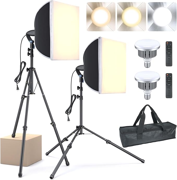 LINCO Lincostore Softbox Photography Lighting Kit 16'' x 16'' Professional