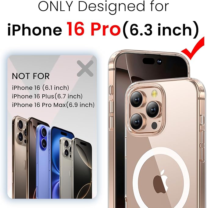 toushion 3 in 1 for iPhone 16 Pro Case Clear