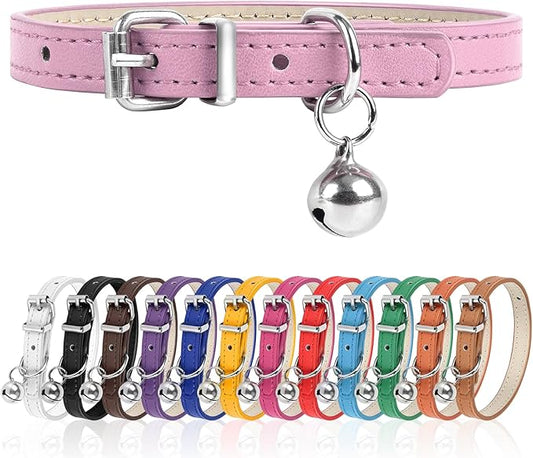S Dog Collar for Small Dogs Adjustable Dog Collars Cat Collar for Small Medium Large Dogs 3/8 inch Width (Pink, S)