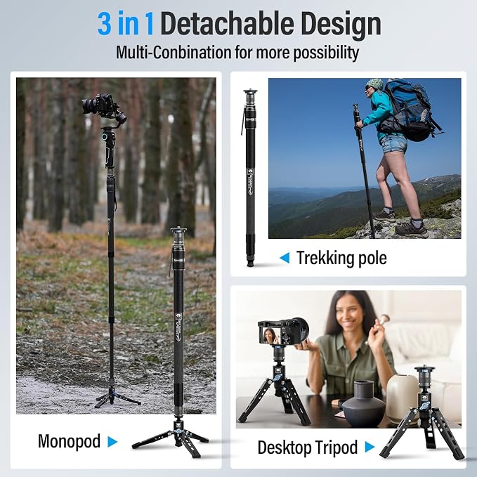 SIRUI SVM-165 Rapid Monopod for Cameras, 65” Carbon Fiber Monopod