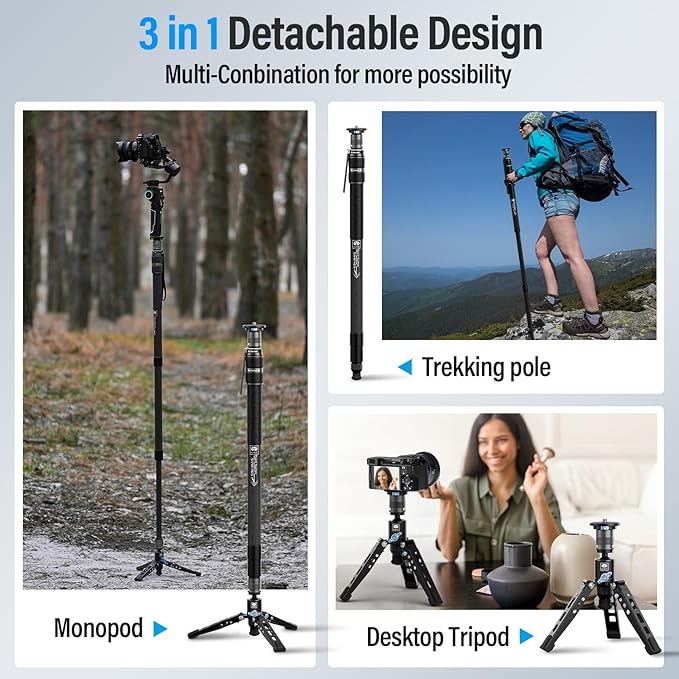 SIRUI SVM-165 Rapid Monopod for Cameras, 65” Carbon Fiber Monopod