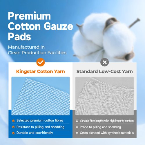 100Pcs Sterile Gauze Pads 4x4 Inch 12-Ply, 100% Cotton 4x4 Gauze Pads Highly Absorbent Gauze Sponges for Wound Care, Hospital-Grade Sterile Gauze First Aid & Surgical Dressing