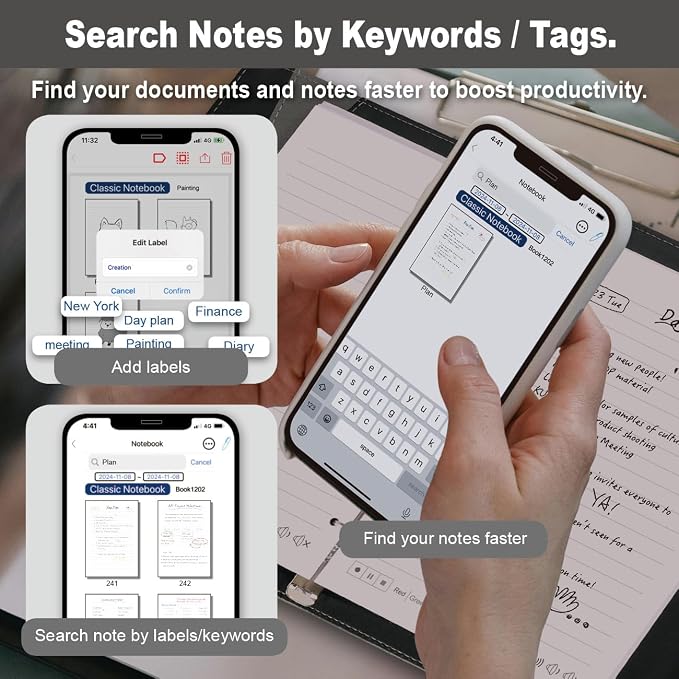 Smart Pen for Note Taking Set Real-Time Paper-to-Digital, Smart Digital Notebook