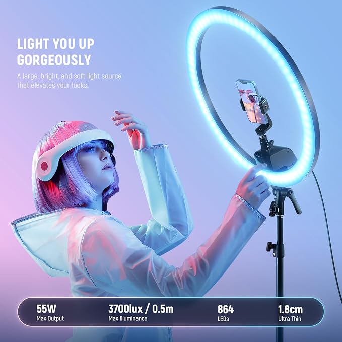NEEWER SRP18C 18 Inch RGB LED Ring Light Kit