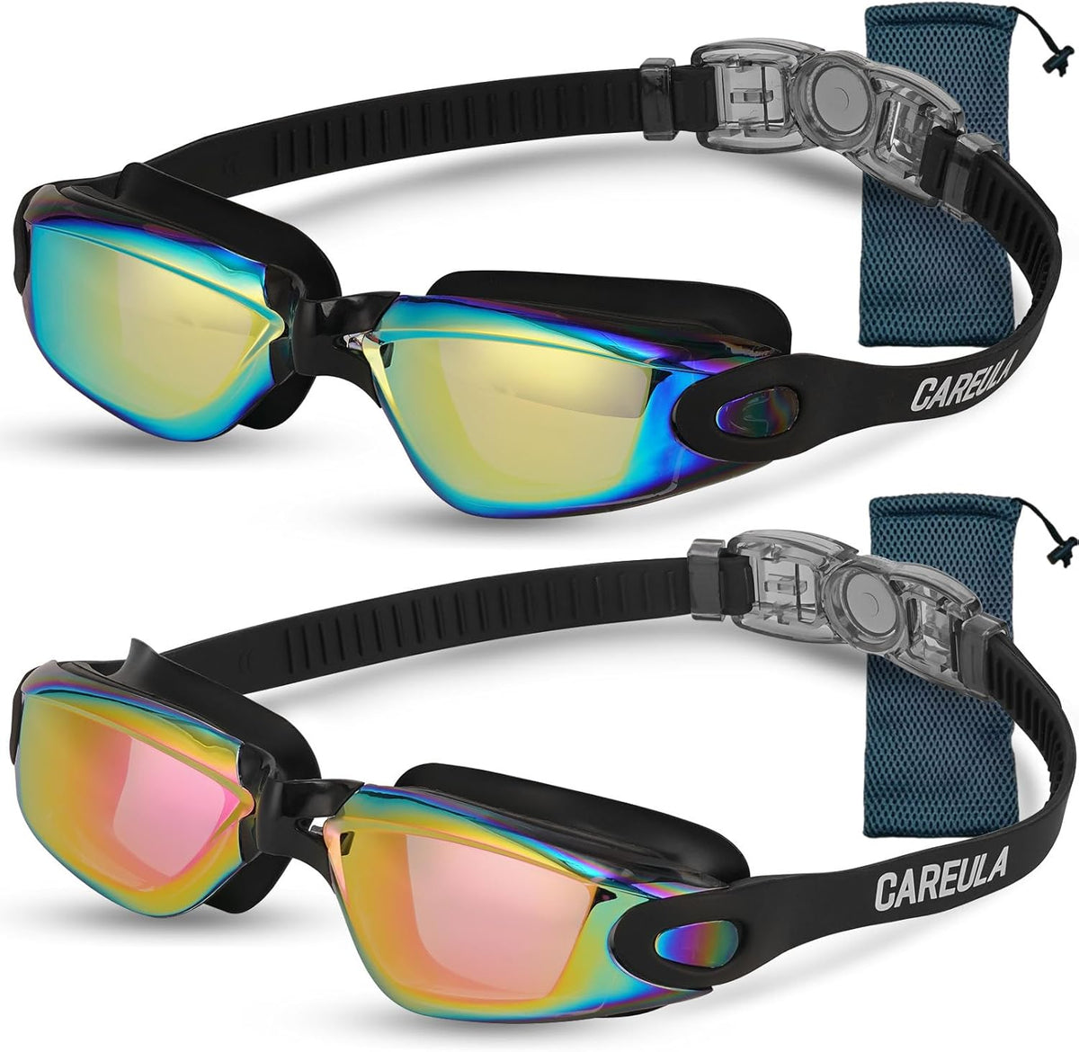 Skiennix Kids Swim Goggles - Anti-Fog Pool Goggles for Ages 3-14 | 2 Pack for Boys & Girls
