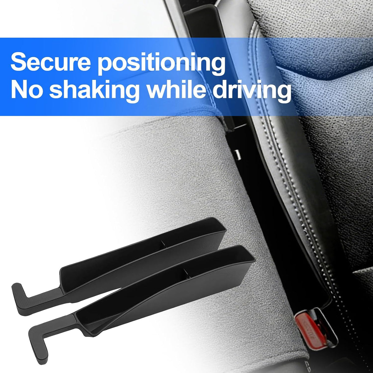 Car Seat Gap Filler, 2 Pack, Universal Car Seat Organizer（Black）