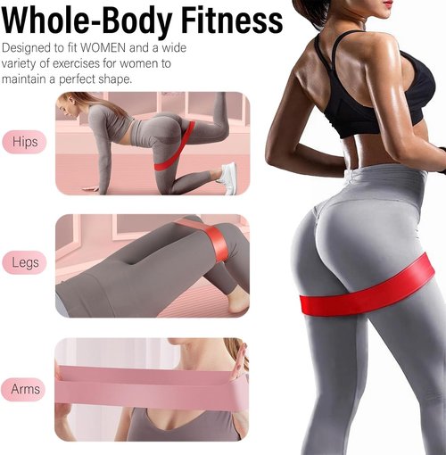 FTTYONE Resistance Bands Set - 5 Levels of Elastic Bands for Home Gym Workouts | Includes Carrying Bag