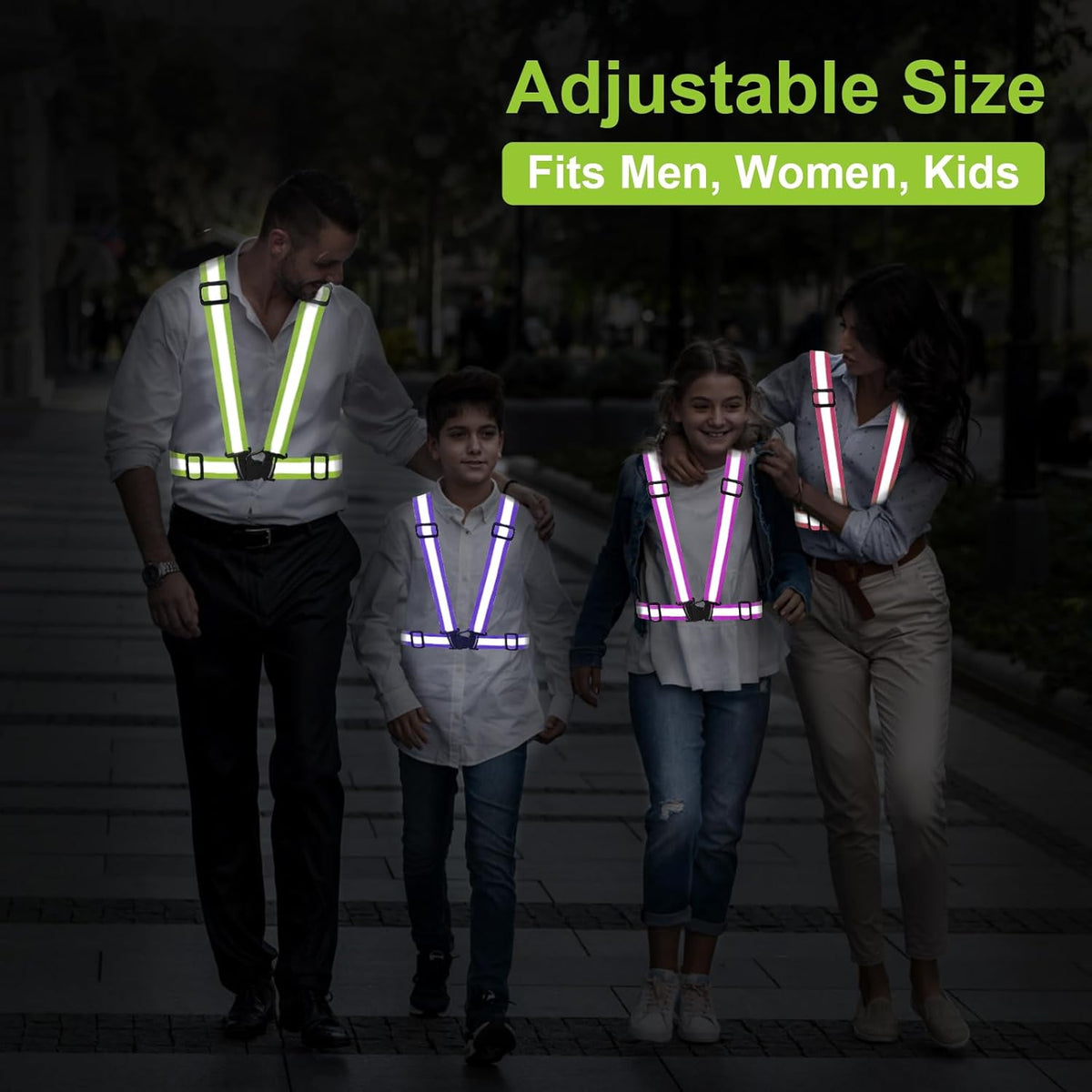 Reflective Vest by High Visible Safety - 2-Pack Adjustable Running Gear for Men, Women & Kids