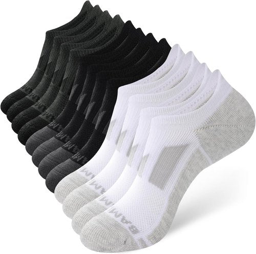 BAMBOO COOL Men's No-Show Socks - Breathable, Moisture-Wicking, Non-Slip | 6-Pack Low Cut Design