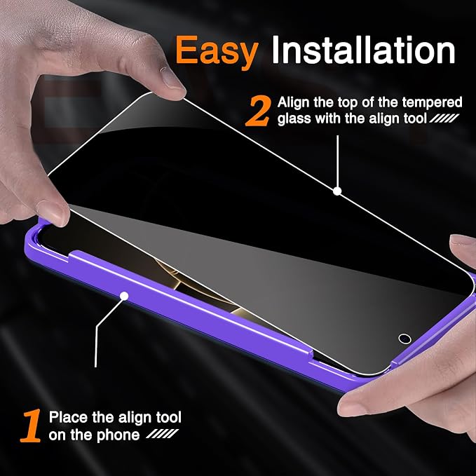 Wiaocit 3 Pack Tempered Glass Privacy Screen Protector