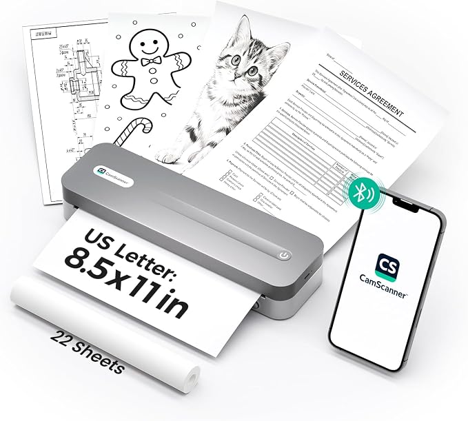 P1 Pro Portable Inkless Printer, 300 DPI Wireless Thermal Printing