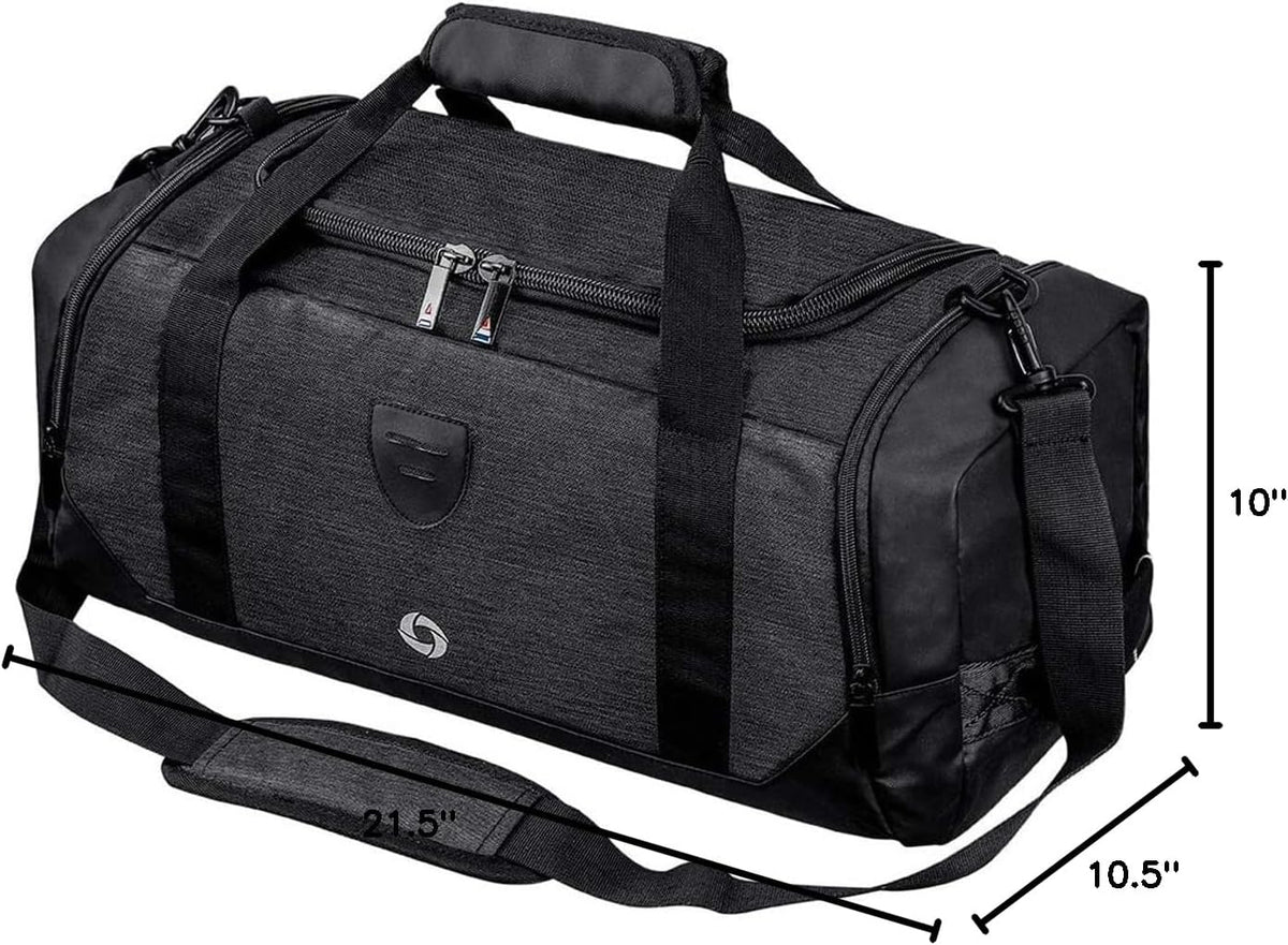 Skiennix Waterproof Gym Duffle Bag | Versatile Sports Backpack with Shoe Compartment - Black